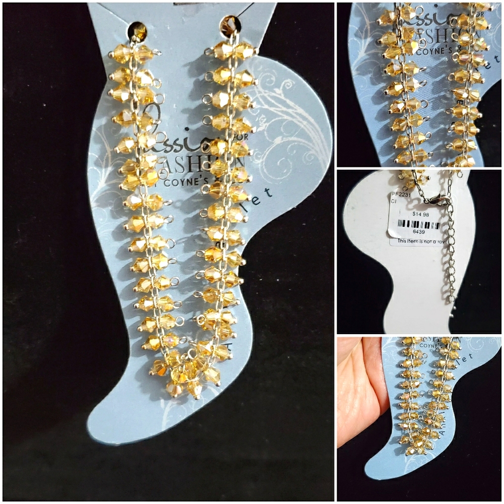 NEW Gold Aurora Crystal Anklet Ankle Bracelet
